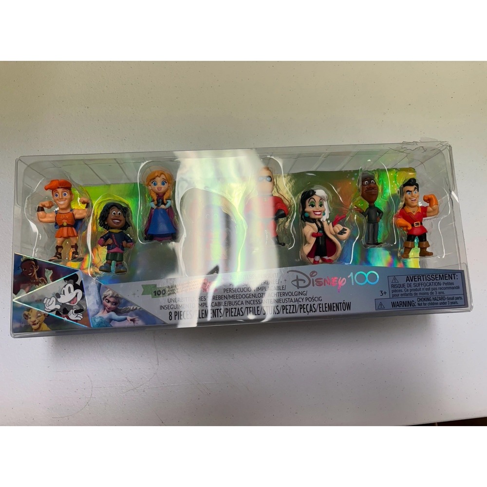 Disney Figure 100 Years Relentless Pursuit Cruella Ethan Moana Anna 8 Pc Set NEW